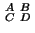 $ \begin{smallmatrix}A & B C & D
\end{smallmatrix}$