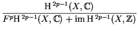 $\displaystyle {\frac{\HH^{2p-1}(X,{\Bbb C})}{F^p\HH^{2p-1}(X,{\Bbb C})+\im\HH^{2p-1}(X,{\Bbb Z})}}$