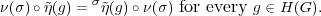 ν(σ)∘ ~η(g) = σ~η(g) ∘ν(σ) for every g ∈ H(G).

