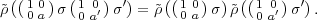   ((   )  (   )  )    ((  )  ) ((   )  )
~ρ   10 0 a σ 10 a0′ σ ′= ρ~ 10 0 a σ ~ρ  10 0a′ σ′ .
