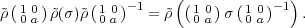  (1 0)     (1 0)-1    ((1 0) (1 0)-1)
~ρ 0 a ~ρ(σ)~ρ 0 a    = ~ρ  0 a σ  0 a    .
