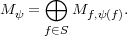       ⊕
M ψ =    Mf,ψ(f).
      f∈S
