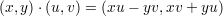 (x,y)⋅(u,v) = (xu - yv,xv + yu)