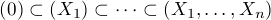 (0) < (X1) < ...< (X1,...,Xn)
