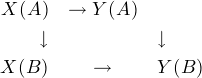 X(A) --> Y (A)
|, |,
X(B) --> Y(B)