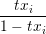   txi
1---tx-
      i