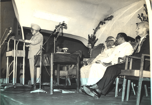 His Excellency Ujjal Singh, Governor of Tamil Nadu, addressing the gathering during 8th Anniversary Symposium, on 10th January 1970