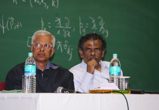 (L-R) Prof.N.Mukunda and Prof.R.Balasubramanian during Mukunda Fest