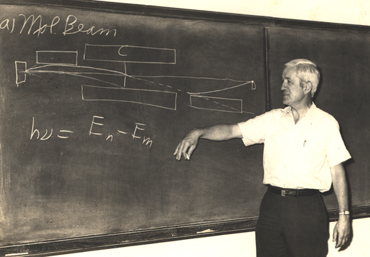 Nobel Laureate Norman F. Ramsey from Harvard University, U.S.A., a renowned physicist and Nobel Laureate, is delivering a lecture on “Molecular Neutron Beam.”