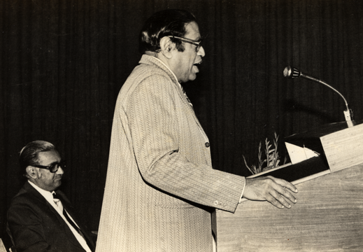 Prof. Alladi Ramakrishnan addressing the audience during the 2nd Conference on "Number Theory" on 3-7 August 1980