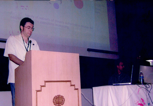 Invited speakers addressing the audience during the 5th International Conference on "Cryptology in India(Indocrypt)" on 20-22 December 2004 