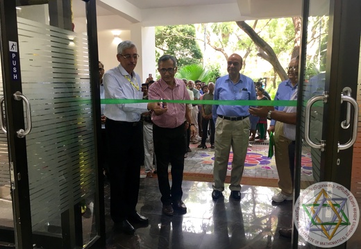 Shri K.N. Vyas, (Chairman of DAE, Government of India), and Prof. V. Arvind, (Director of IMSc), were present for the ribbon-cutting ceremony during the "Inauguration of the library building expansion" on 25th January 2019.
