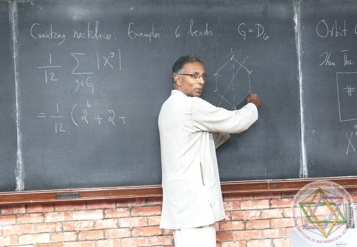 Prof. K. N. Raghavan  giving a lecture on Algebra during  Teacher's Enrichment Workshop  25th - 30th November 2019