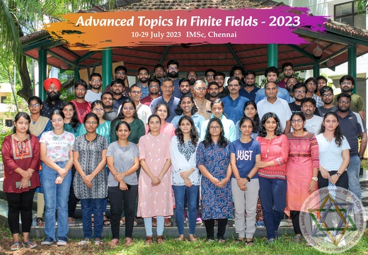 A Group photograph of the participants during the Advanced Topics in Finite Fields held from 10-29, July 2023