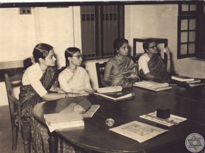 S Indumathi, G Bhamathi, TK Radha and R Thunga at the Theoretical Physics Seminar in 1960