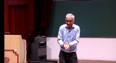 Sandip Trivedi (TIFR Mumbai) presented a talk on 'String Theory: A Quantum Theory of Gravity.'