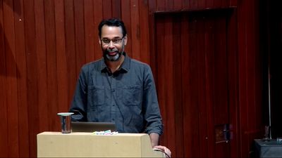 Prof Ajit Parameswaran from the International Centre in Theoretical Sciences, Bangalore delivered a special colloquium on ‘Gravitational Wave Astronomy: Today and Tomorrow’. (Photo: IMSc Media)