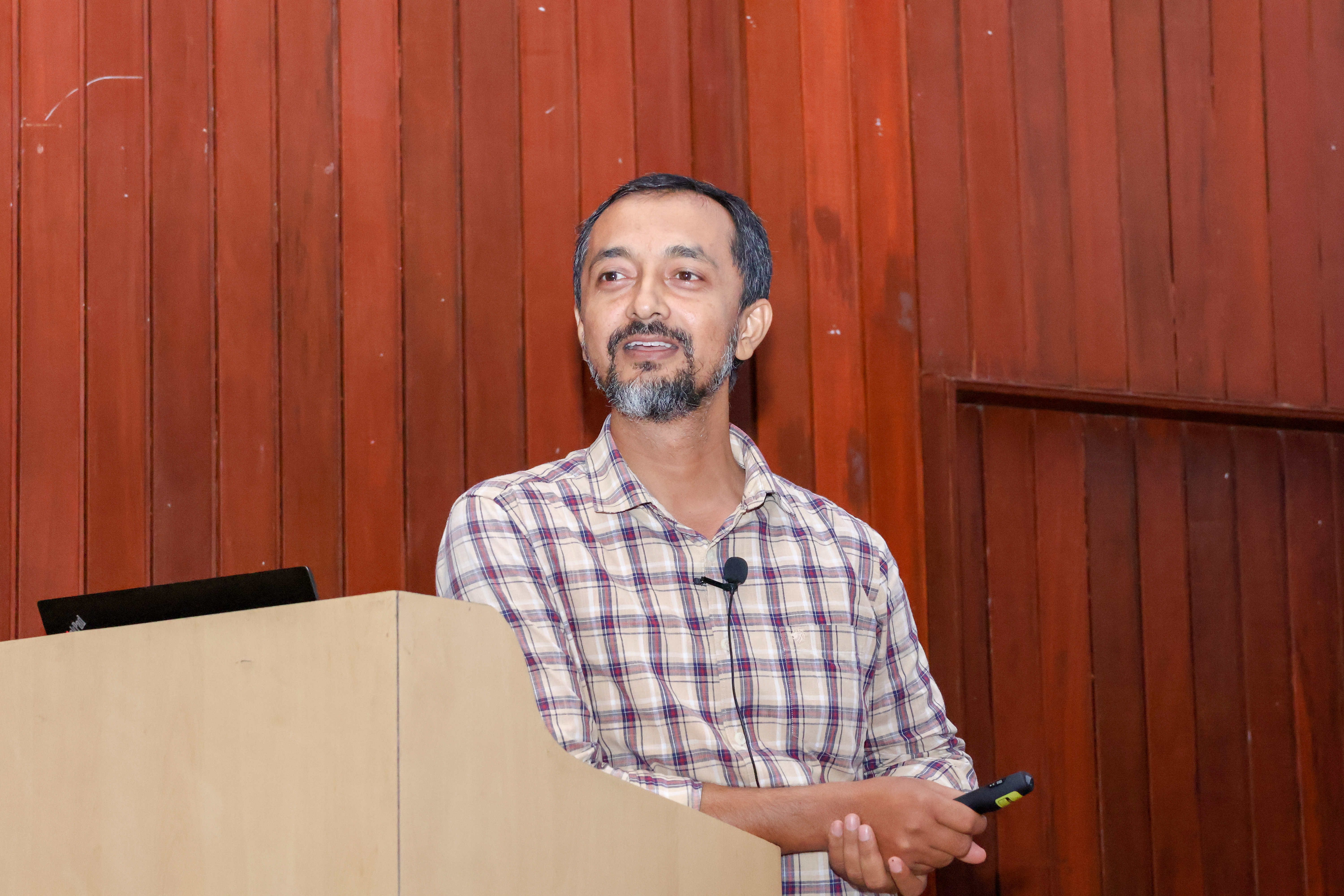 Photo: Siva, IMSc Media, He went through the steps of mathematically analyzing known languages to determine the direction in which the Indus script was written.