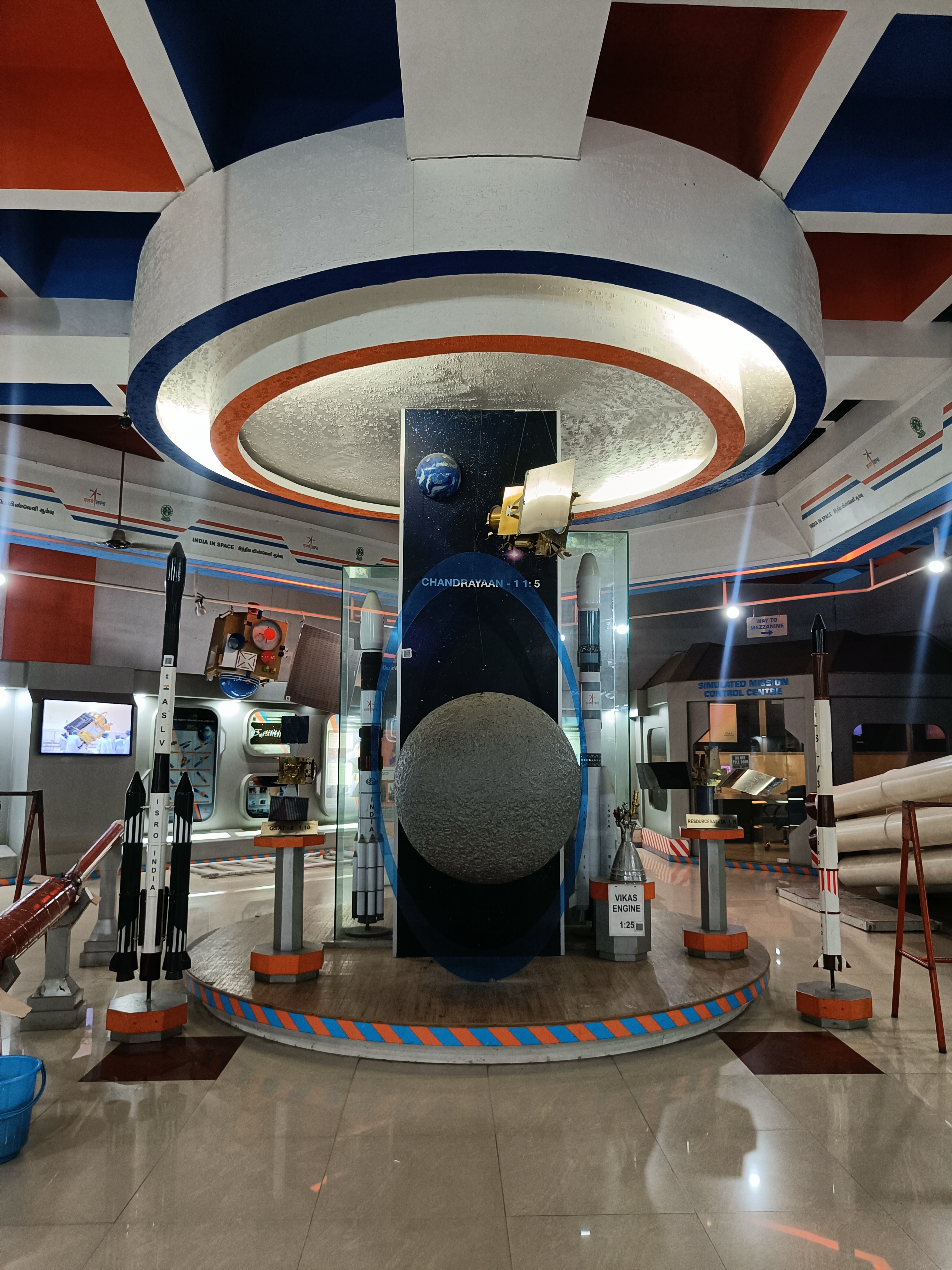 Models of various spacecraft missions of the Indian Space Research Organisation on display at the Centre. (Photo: Drishti)