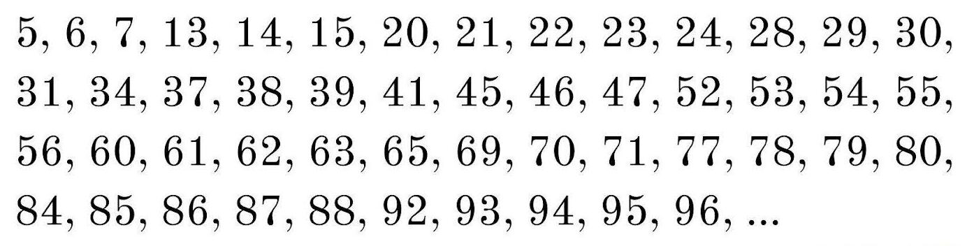 The first 50 congruent numbers. (Source: A003273 - OEIS shared under a CC by 4.0 license)