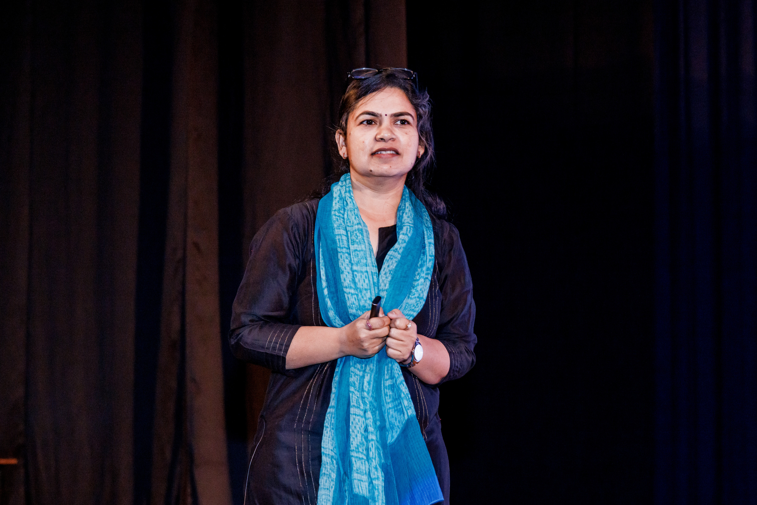 Richa Singh from IIT Jodhpur spoke about ‘Shadows and Light: The thrilling odyssey of trusted AI’. (Photo: IMSc Media)