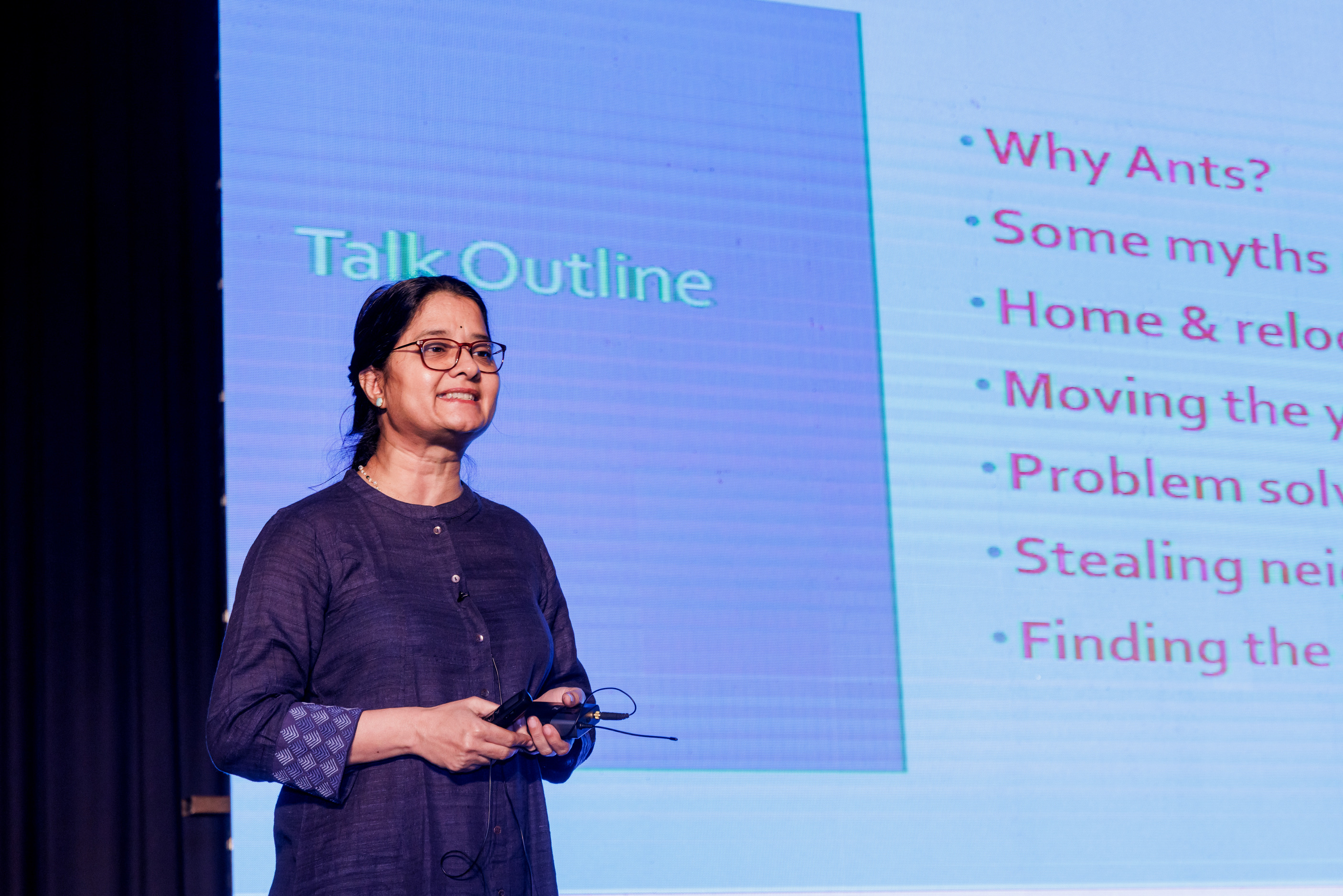 Annagiri Sumana from IISER Kolkata gave a talk on ‘Challenges of relocation: Case study of ants’. (Photo: IMSc Media)