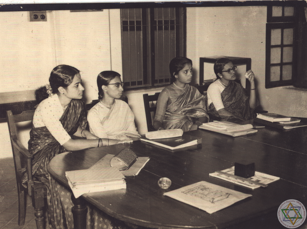 S Indumathi, G Bhamathi, TK Radha and R Thunga at the Theoretical Physics Seminar in 1960