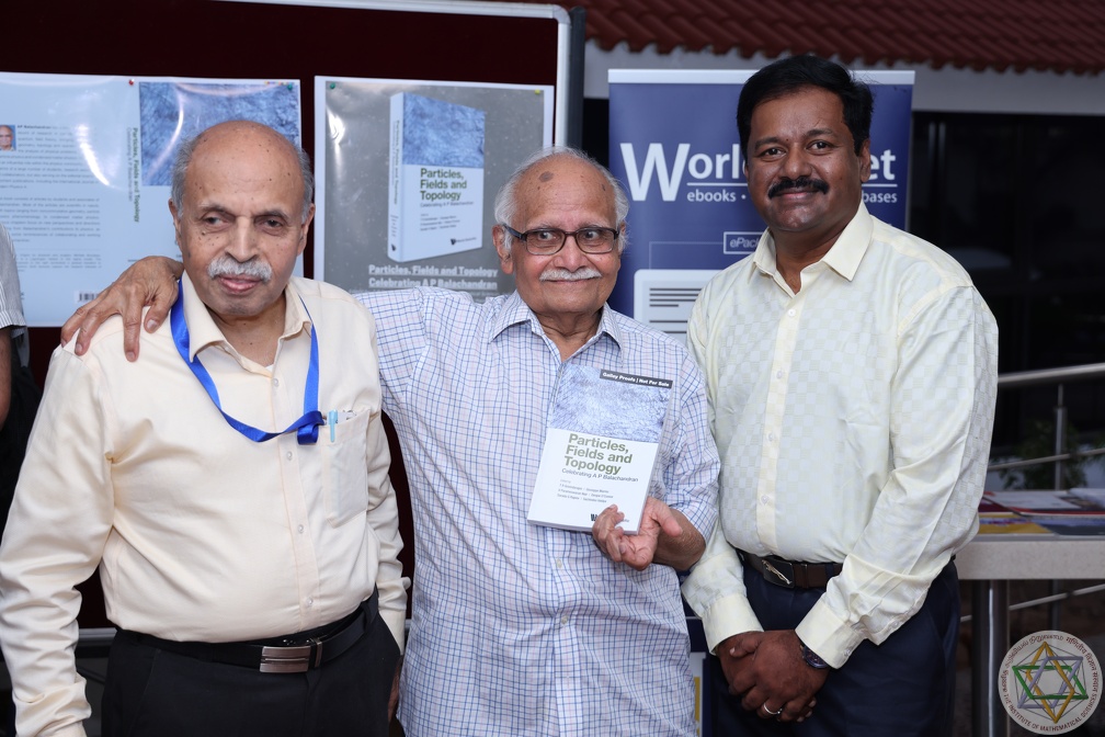 R Ramachandran, (left) and Bal (centre) at the Bal-Fest, January 2023.(Source: IMSc Archives)