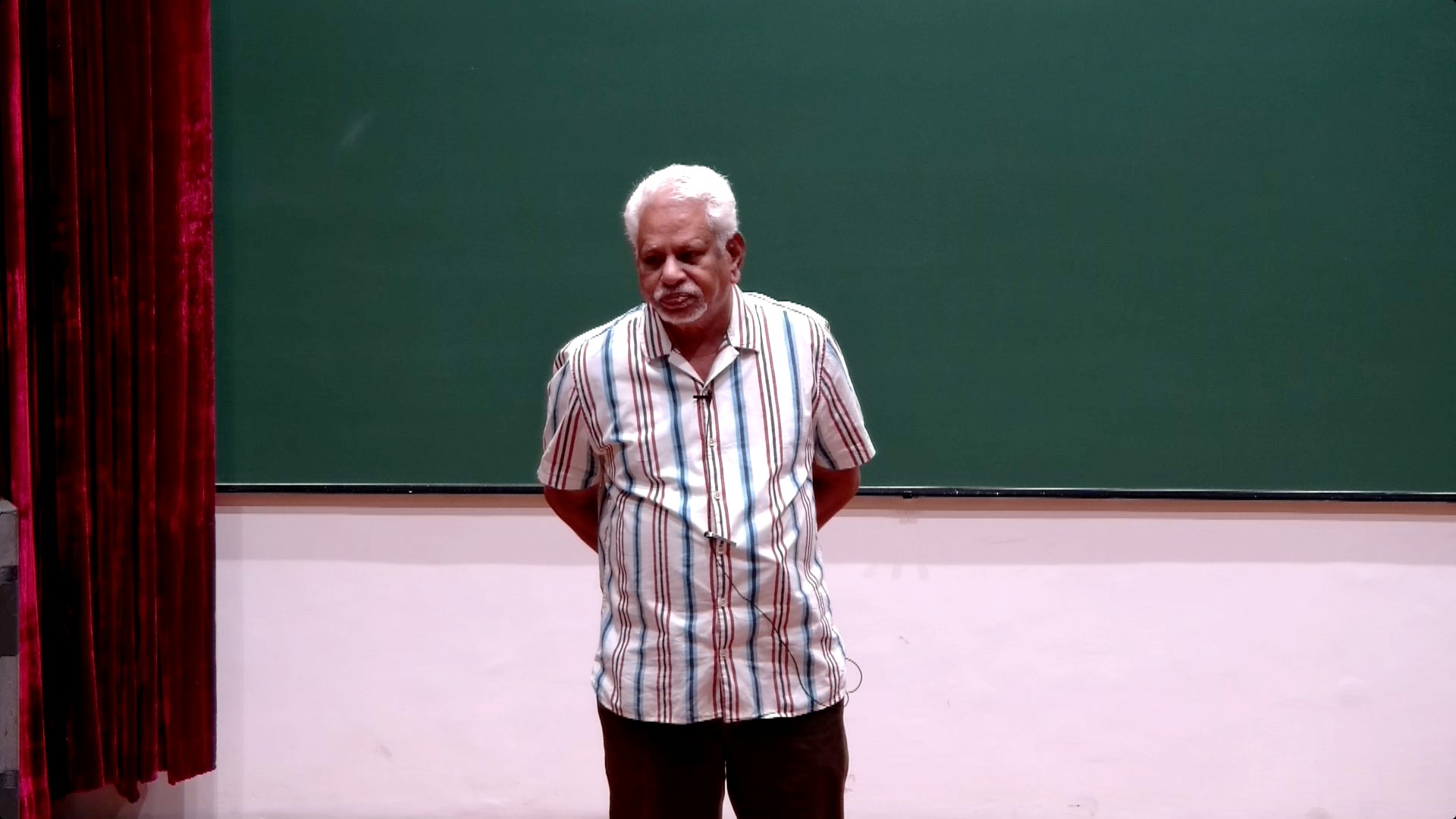 Prof TR Govindarajan, retired IMSc faculty, taught a module on quantum mechanics in the lecture series. (Photo: IMSc Media)