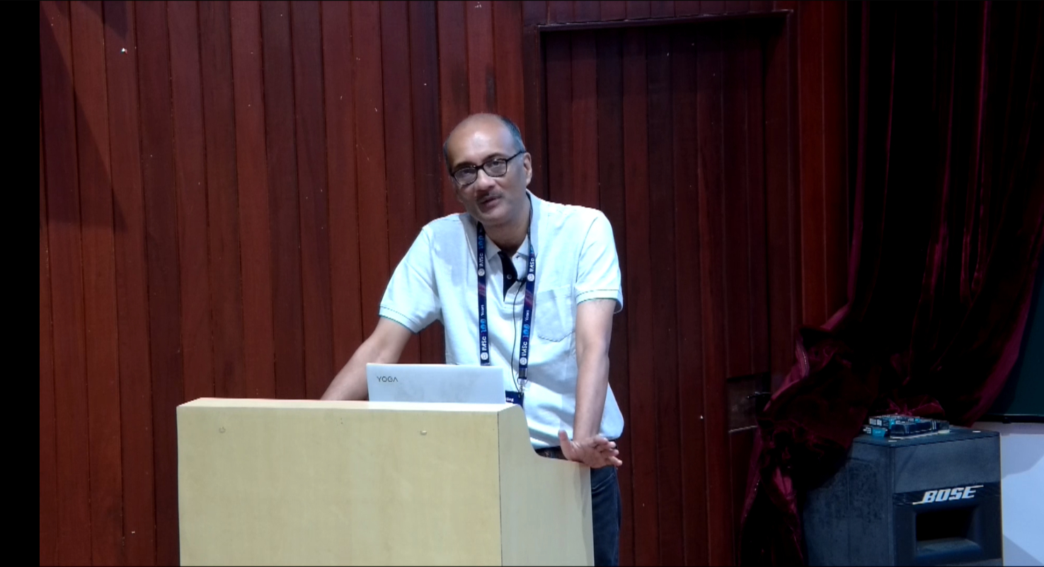 Krishnendu Sengupta (IACS Kolkata) presented a talk on 'Ultracold atoms as platforms for dynamics and strong correlation.'