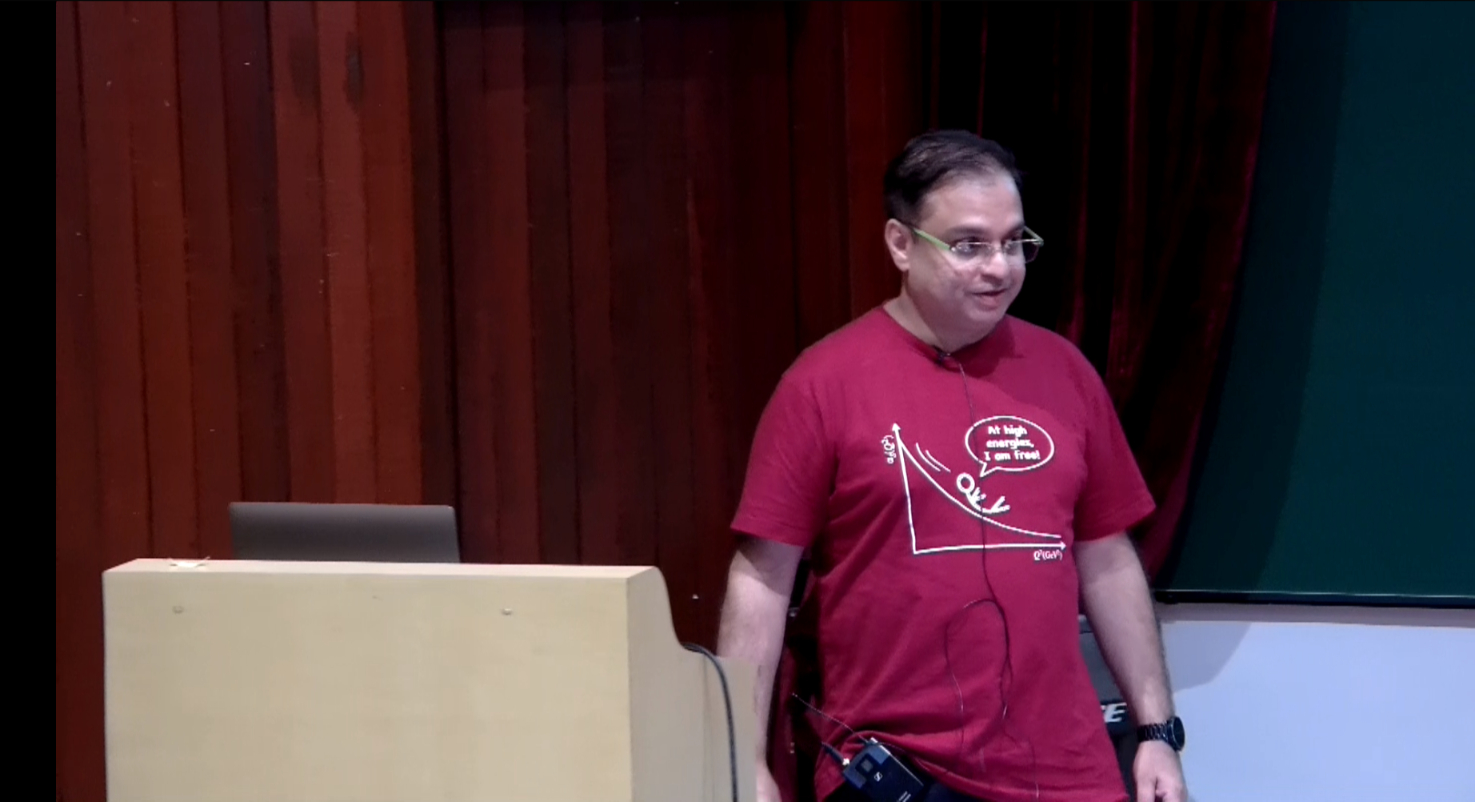 Aninda Sinha (CHEP, IISc) presented a talk on 'The quantum life of pi.'