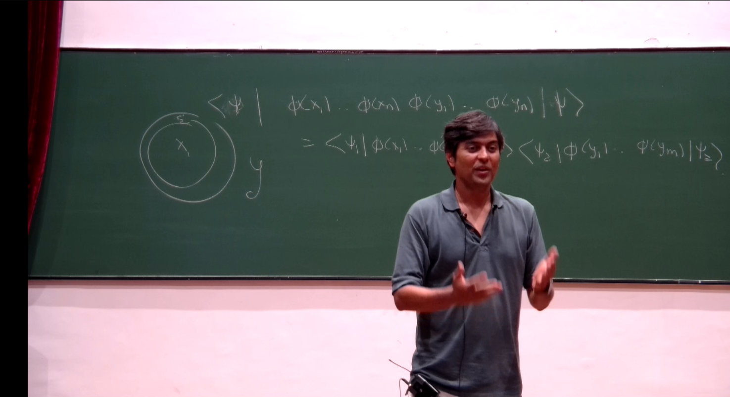 Suvrat Raju (ICTS Bengaluru) presented a talk on 'Quantum gravity, locality and the reversibility of time.'