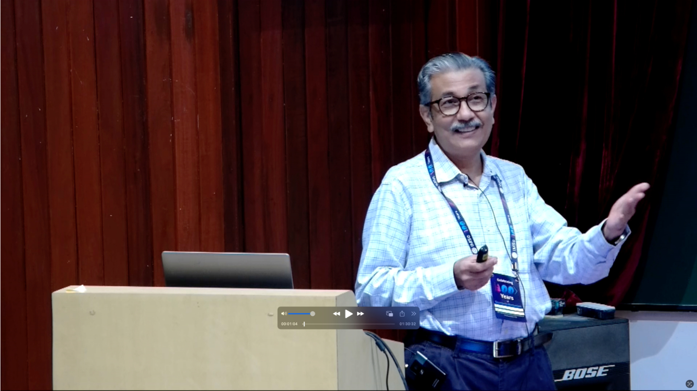 Rahul Sinha (retired IMSc) presented a talk on 'Bose symmetry and tests of symmetry violations.'