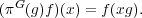 (πG(g)f)(x) = f(xg).  