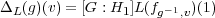 ΔL(g)(v) = [G : H1]L(fg-1,v)(1)
