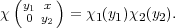   (    )
χ  y01yx2  = χ1(y1)χ2(y2).
