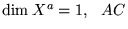 $ \mbox{dim} \: X^a = 1 ,    A C $