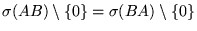 $ \sigma (A B) \setminus \{ 0 \} = \sigma
( B A ) \setminus \{ 0 \} $