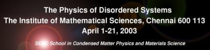 SERC School on Disordered Systems
